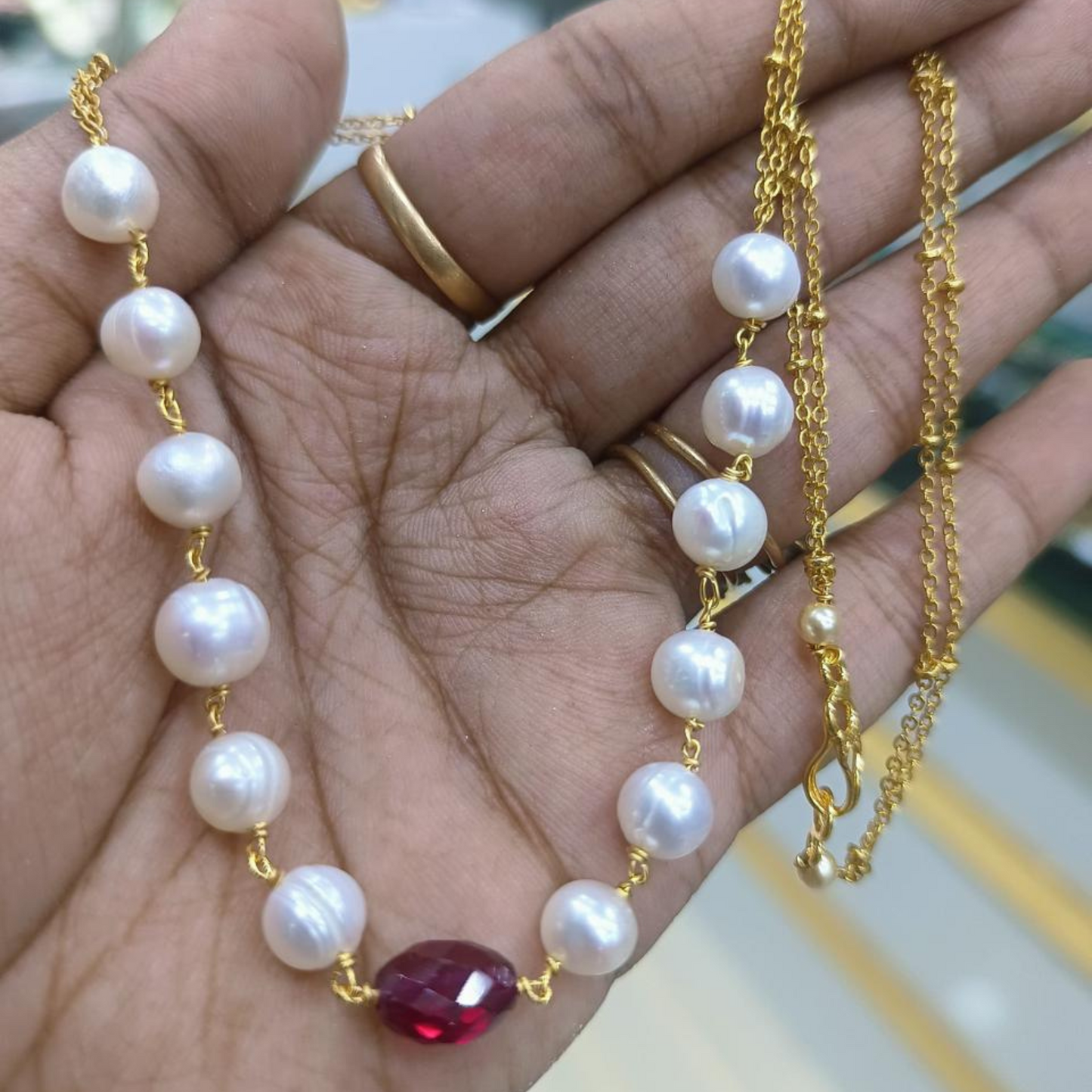 Real bead 01 - Real fresh water pearl chain